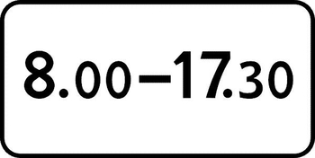 8.5.4 время действия (II типоразмер, пленка А коммерческая) - Дорожные знаки - Знаки дополнительной информации - Магазин охраны труда и техники безопасности stroiplakat.ru